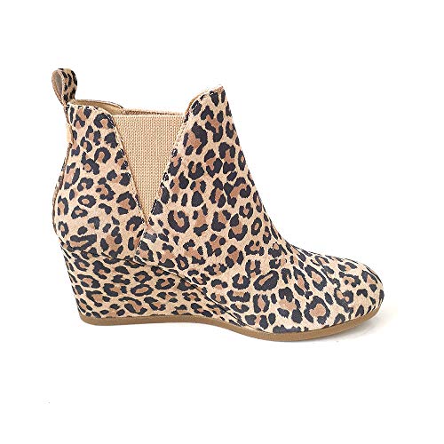 TOMS Desert Tan Leopard Suede Kelsy Bootie 10014153 (Size: 8)