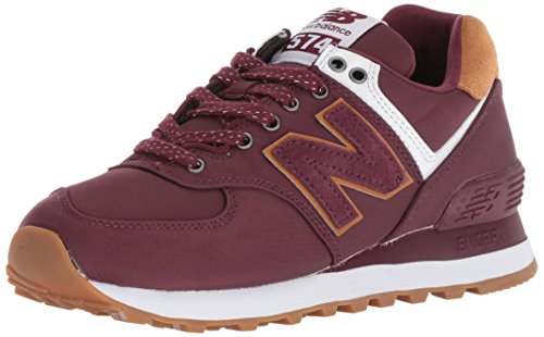 New Balance Women's 574 V2 Back Pack Sneaker, Nb Burgundy/White, 6.5