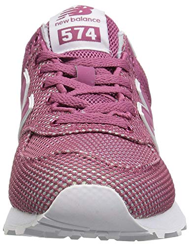 New Balance Women's 574 V2 Mermaid Sneaker, Dragon Fruit/Wh, 6 W US