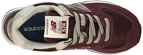New Balance Women's 574 V2 Evergreen Sneaker, Burgundy/White, 11.5