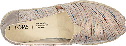 TOMS womens Alpargata on Rope loafers shoes, Birch Metallic Stripe, 9.5 US