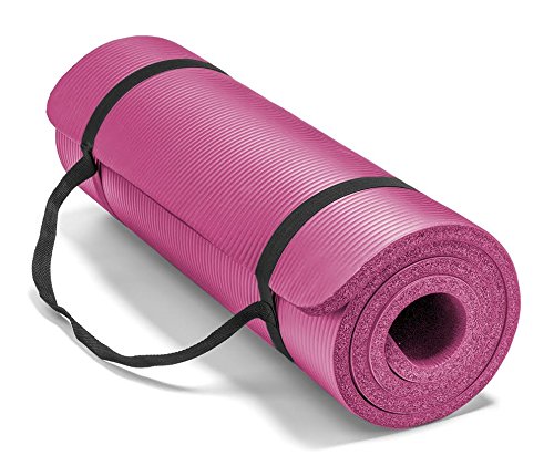 Spoga, Premium 5/8-inch Extra Thick 71-inch Long High Density Exercise Yoga Mat with Comfort Foam and Carrying Strap (Pink)