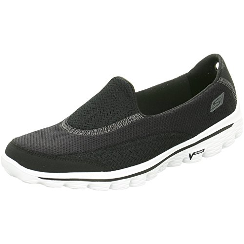 Skechers Performance Women's Go Walk 2 Slip-On Walking Shoe, Black White, 9 M US