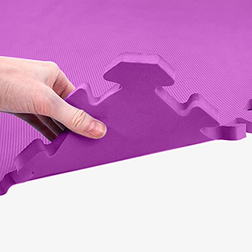 IncStores 5/8 Inch Thick Premium Soft Foam Flooring Tiles | High-Density Interlocking Foam Tiles for Vibrant Floor Protection in Your Home Gym, Playroom, and More | Purple, 6 Pack