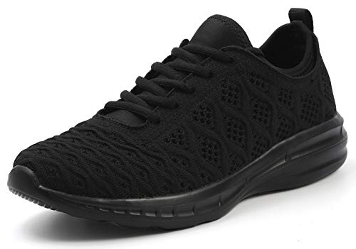 Joomra Women's Black Knit Gym Shoes, Size 7