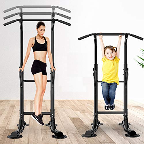 soges Power Tower Adjustable Height Pull Up & Dip Station Multi-Function Home Strength Training Fitness Workout Station, PSBB002