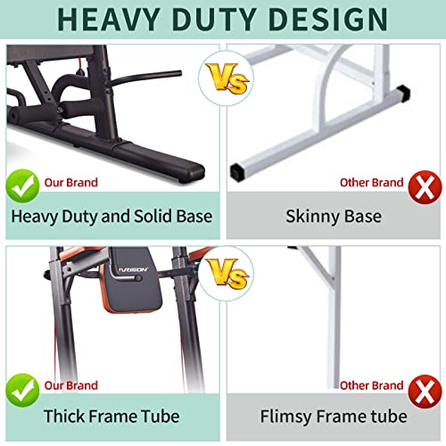 HARISON Power Tower Pull Up Dip Station with Bench Home Gym Exercise Equipment, Dip Stands, Pull Up Bars, Push Up Bars, VKR, Chin Ups for Strength Training Workout