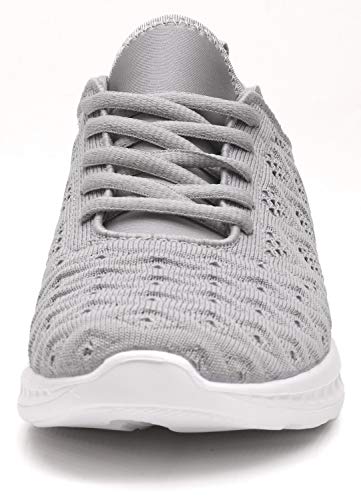 Joomra Women Gym Shoes Grey Comfy Stylish Walking Sports for Ladies Lightweight Fitness Sport Fashion Tennis Sneakers Zapatos para Caminar de Mujer Size 7