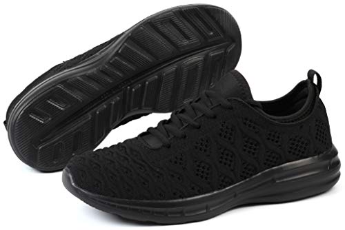 Joomra Women's Black Knit Gym Shoes, Size 7