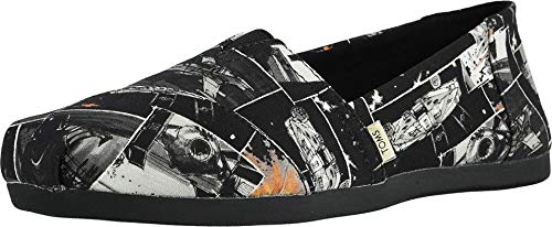 TOMS Black Star Wars Print Women's Canvas Slip-on Black 10014414 12