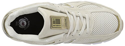 New Balance Men's Made 990 V4 Sneaker, Angora/White, 7.5 D US