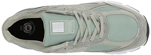 New Balance Men's Made 990 V4 Sneaker, Silver Mint/White, 8 D US