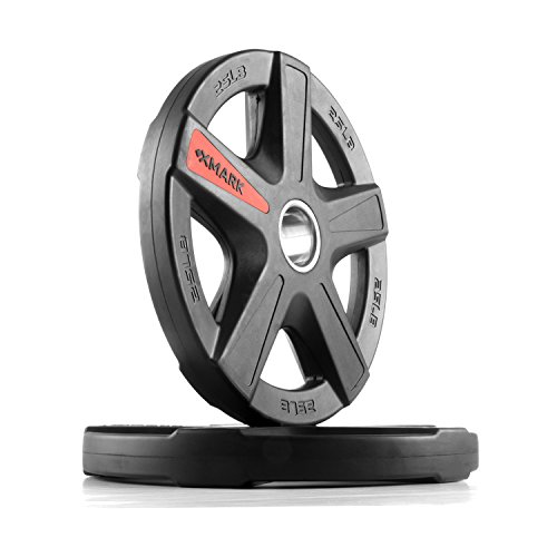 XMark TEXAS STAR 25 lb Pair Olympic Plates, Patented Design, One-Year Warranty, Olympic Weight Plates