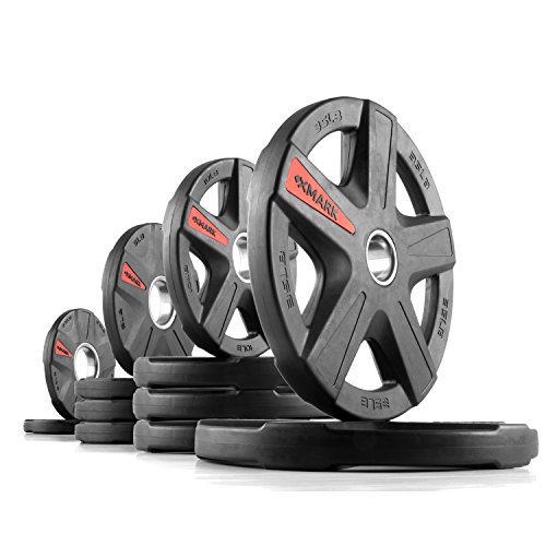 XMark TEXAS STAR 135 lb Set Olympic Plates, Patented Design, One-Year Warranty, Olympic Weight Plates