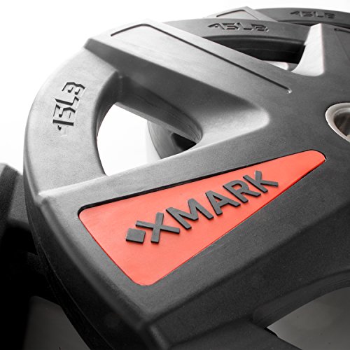 XMark TEXAS STAR 65 lb Set Olympic Plates, Patented Design, One-Year Warranty, Olympic Weight Plates