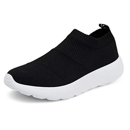 konhill Women's Athletic Walking Shoes - Comfortable Casual Work Gym Slip On Sneakers 5 US Black, 36