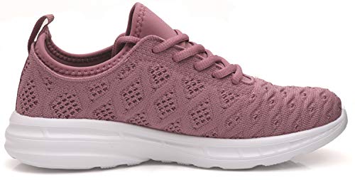 Joomra Women Gym Sneakers Mauve Casual Ladies Lightweight Comfortable Fashion Walking Daily Stylish Sport Athletic Tennis Shoes Size 6.5