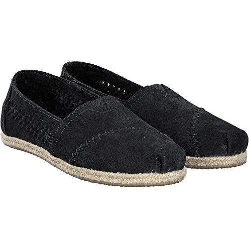 TOMS Seasonal Classics Black Nubuck/Woven Panel 5.5 B (M)