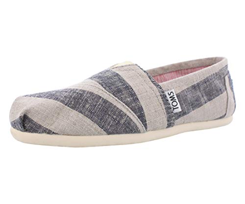 TOMS Beige and Navy Stripes Women's Classic 10001409 (Size: 5.5)