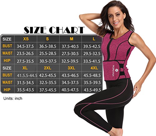 HOPLYNN Sauna Sweat Vest Waist Trainer Corset Trimmer Shaper Belt for Women, Neoprene Waist Cincher Stomach Tummy Shaper Red Large
