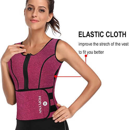 HOPLYNN Sauna Sweat Vest Waist Trainer Corset Trimmer Shaper Belt for Women, Neoprene Waist Cincher Stomach Tummy Shaper Red Small