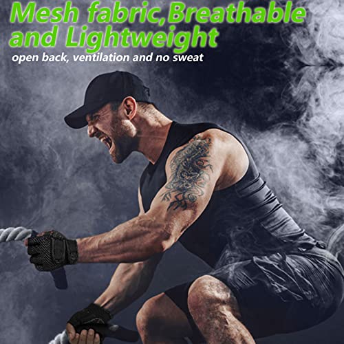 MOREOK Workout Gloves Gym Gloves for Men/Women, [3MM Gel Pads] [3/4 Finger Fitness Gloves] Weight Lifting Gloves Training Gloves for Exercise/Fitness/Cycling-Black-M