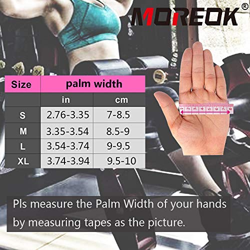 MOREOK Workout Gloves for Men Women, Weight Lifting Gloves Barehands Gloves Crossfit Gloves Ventilated Workout Gloves, Exercise Gloves with Wrist Wrap Support MK1001-Black-L