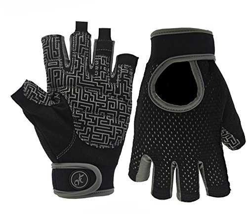 MOREOK Workout Gloves for Men Women, Weight Lifting Gloves Barehands Gloves Crossfit Gloves Ventilated Workout Gloves, Exercise Gloves with Wrist Wrap Support MK100-Grey-M