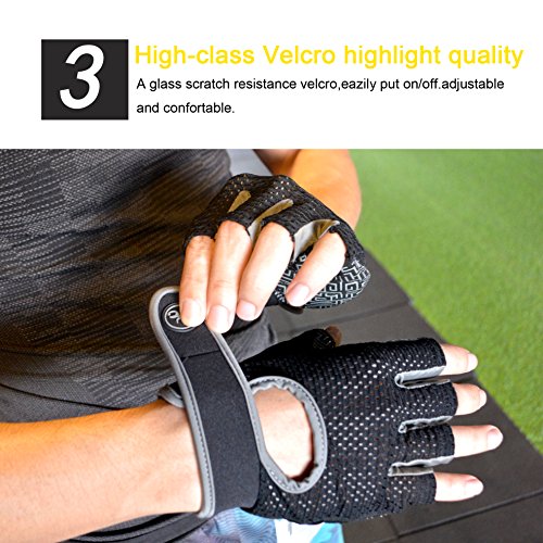 MOREOK Workout Gloves for Men Women, Weight Lifting Gloves Barehands Gloves Crossfit Gloves Ventilated Workout Gloves, Exercise Gloves with Wrist Wrap Support MK100-Black-XL