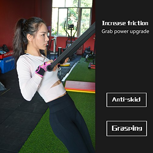 MOREOK Lightweighted Workout Gloves, Breathable Gym Gloves with Full Anti-Slip Palm Protection and Adjustable Strap Exercise Gloves for Woman and Man (Black, M)