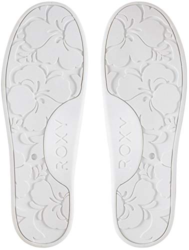 Roxy Women's Bayshore Slip on Sneaker Shoe, White/Stripe, 7.5