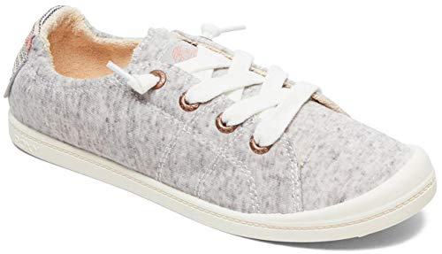 Roxy Women's Bayshore Slip On Sneaker Shoe, Heather Grey, 5 M US