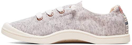 Roxy Women's Bayshore Slip On Sneaker Shoe, Heather Grey, 5 M US
