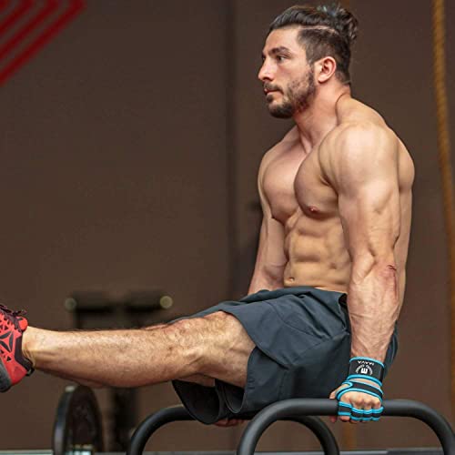 Mava Sports Wrist Wrap Gloves – Silicone Grip, No Chalk, No Sweaty Hands – Pull Up Gloves, Wrist Support Gloves– Cross Training Grips Calluses Gloves – Workout Gym Equipment – Pair