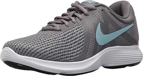 Nike Women's Revolution 4 Sneaker, Gunsmoke/Ocean Bliss-Dark Grey, 8.5 Wide US
