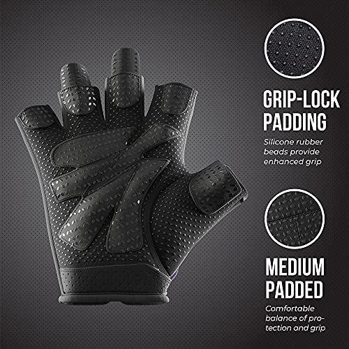 Pink Label Women's Padded Weight Lifting & Rowing Gloves