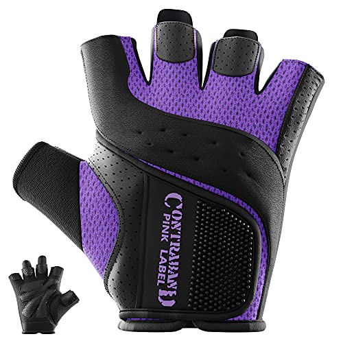 Pink Label Women's Padded Weight Lifting & Rowing Gloves