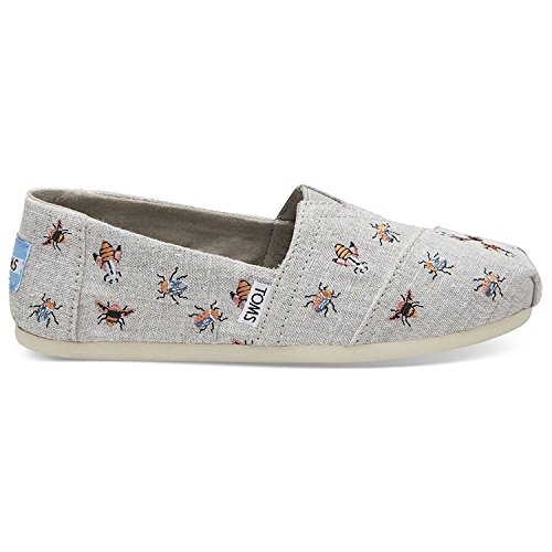 TOMS Women's Drizzle Grey Embroided 10012496 (Size: 7)