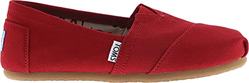 TOMS womens Classic Core Alpargata Slip On, Red Canvas, 7 US