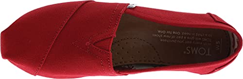 TOMS womens Classic Core Alpargata Slip On, Red Canvas, 7 US