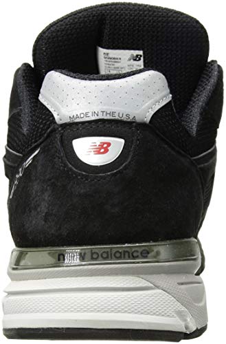 New Balance Men's Made in US 990 V4 Sneaker, Black/Silver, 10.5 XX-Wide