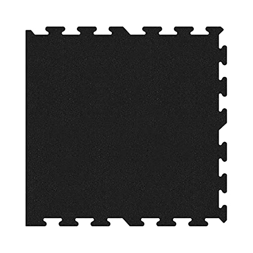 IncStores 8mm Thick Strong Rubber Interlocking Floor Tiles | Flexible Recycled Rubber for a Stronger and Safer Basement, Home Gym, Shed, or Trailer | Black, 1 Border Tile