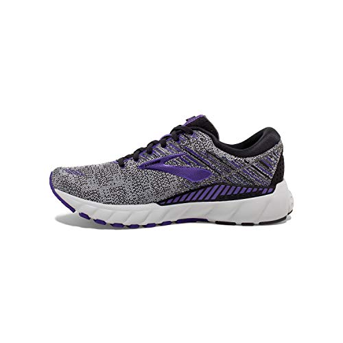 Brooks Womens Adrenaline GTS 19 Running Shoe - Black/Purple/Grey - B - 8.5