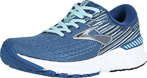 Brooks Womens Adrenaline GTS 19 Running Shoe - Blue/Aqua/Ebony - B - 8.0