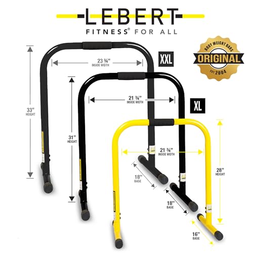 Lebert Fitness Equalizer Bars Total Body Strengthener, XL, Black
