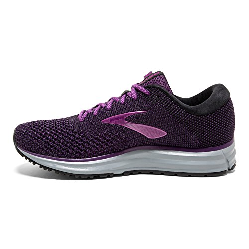 Brooks Womens Revel 2 Running Shoe - Black/Purple/Grey - B - 9.5