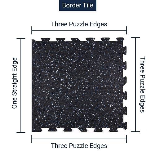 8mm Thick Rubber Interlocking Floor Tiles | Grey, 3ft 10in x 5ft 9in