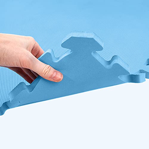 Premium Soft Foam Flooring Tiles, 5/8 Inch Thick | Baby Blue, 4 Pack