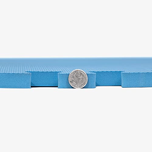 Premium Soft Foam Flooring Tiles, 5/8 Inch Thick | Baby Blue, 4 Pack