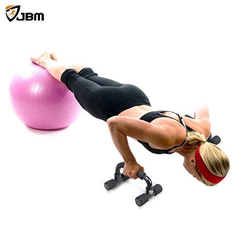 JBM Perfect Muscle Push up Pushup Bars Stands Handles Aid Equipment for Men and Women Pushups Pushup Push-up Workout Pairs of Slip-Resistant Polypropylene Push up Exercise (Black, Adult)